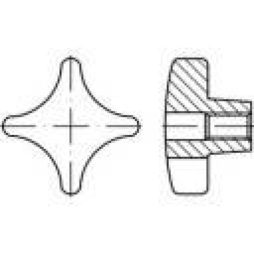 TOOLCRAFT křížové úchyty 12 mm 138246 10 ks (Ø x d) 63 mm x 12 mm