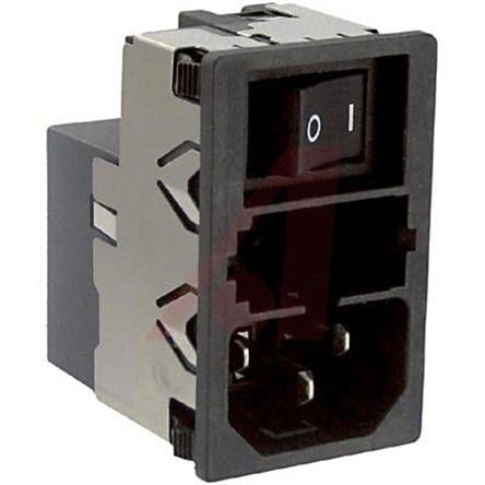 Schurter Konektor IEC 6A C14 Vnější, Zacvakávací montáž 5 x 20 mm, 125V ac, 250 V ac 2 póly, 50Hz, 60 Hz Rychlé