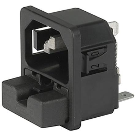 Schurter Konektor IEC C14, orientace těla: Rovný, Zacvakávací montáž velikost pojistky 5 x 20 mm Vnitřní, 250V 10A