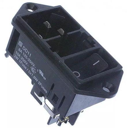 Schurter Konektor IEC C14, orientace těla: Rovný, Montáž do panelu velikost pojistky 5 x 20 mm Vnitřní, 250V 10A