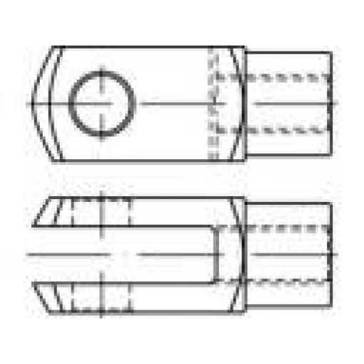 Vidlicové klouby TOOLCRAFT N/A 16 mm, Vnější Ø 8 mm, 10 ks