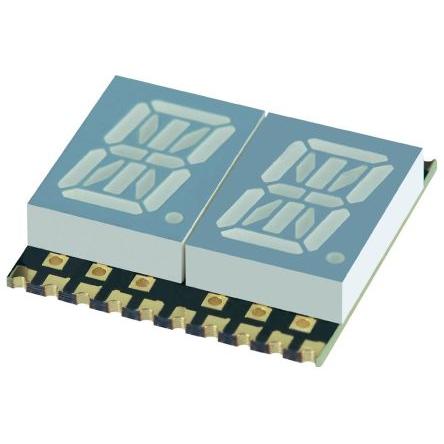KCPDC04-123 LED displej, řada: KCPDC04 2 14segmentový Katoda barva LED diody Zelená 11mcd Pravá strana 10.2 mm