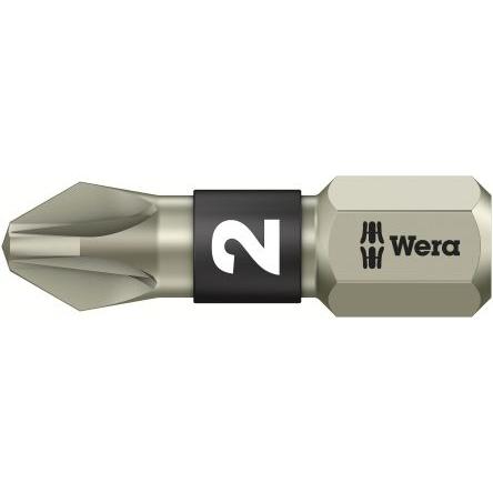 Wera Bit šroubováku, Nerezová ocel, Šestihran, PZ2, celková délka: 25 mm, počet kusů: 1