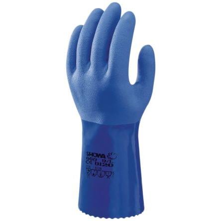 Showa Pracovní rukavice EN 374 Chemické látky Modrá CE Bavlna 4 1 2 Polyvinylchlorid Ne Ne 8 660