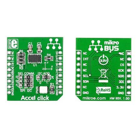 Akcelerometrový snímač, klasifikace: Deska mikroBus Click for ADXL345 Accel Click MIKROE-1194 MikroElektronika