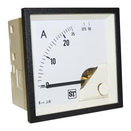 Analogový panelový ampérmetr EQ74-I1622N1CAW0ST, řada: Sigma 100 A, výška výřezu: 68 mm St., šířka výřezu: 68 mm,