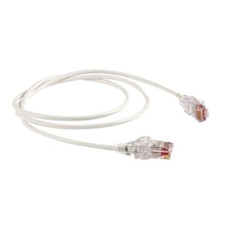 HellermannTyton Connectivity Kat6 Ethernetové kabely, Bílá, Nízko dýmivý bezhalogenový, A: RJ45 2 m Vnější, B: RJ45