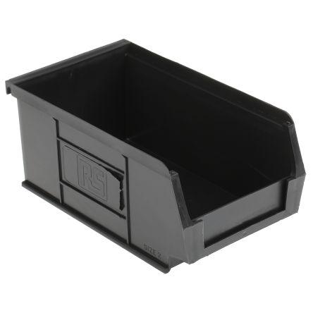 Skladovací zásobník, řada: RS PRO barva Černá Polypropylen Přenosné 75 mm x 100 mm x 165 mm RS PRO