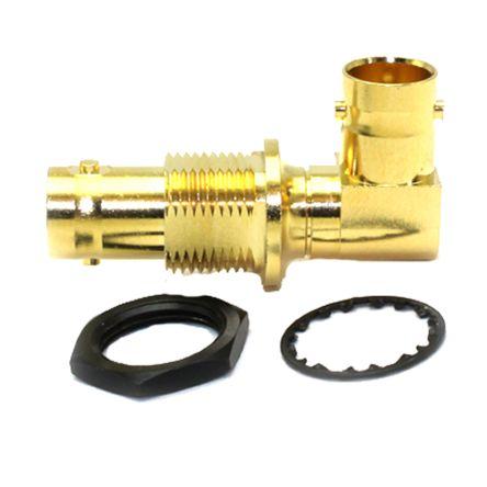 COAX Connectors Koaxiální adaptér, orientace těla: Pravý úhel, 75 Ω, 6GHz Vnitřní, typ kabelu: Koaxiální Vnitřní, obklad