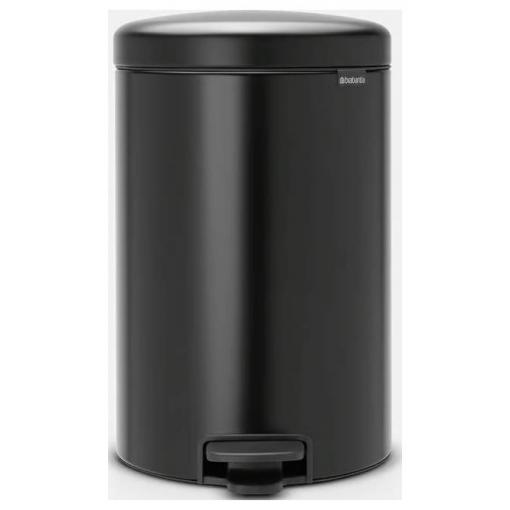 brabantia Newicon 114106 Pedálový odpadkový koš, 20 l, ocel, (Ø x v) 290 mm x 467 mm, černá, otevírání pedálem, 1 ks
