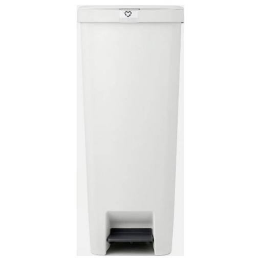 brabantia StepUp 800009 Pedálový odpadkový koš, 40 l, recyklovaný plast, (d x š x v) 352 x 280 x 666 mm, světle šedá, otevírání pedálem, 1 ks