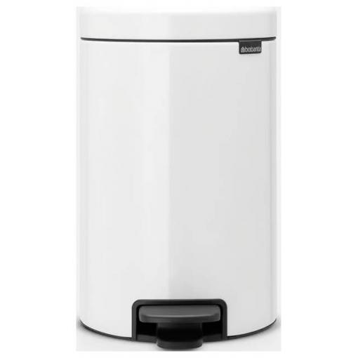 brabantia Newicon 111969 Pedálový odpadkový koš, 12 l, ocel, (Ø x v) 251 mm x 411 mm, bílá, otevírání pedálem, 1 ks