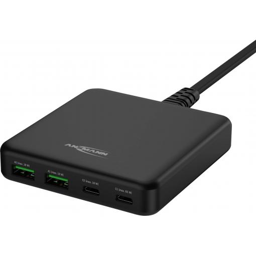 Ansmann Desktop Ladegerät DC465PD 65W USB nabíječka, 2x USB A, 2x USB-C®, 65 W, Dodávka energie, černá