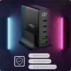 Ansmann Desktop Ladegerät mit Display DC5140PD 140W USB nabíječka, 2x USB A, 3x USB-C®, 140 W, Dodávka energie, černá