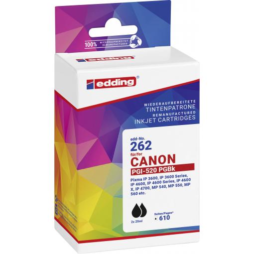 Edding Ink náhradní Canon 2x PGI-520BK kompatibilní Dual černá EDD-262 18-262-01