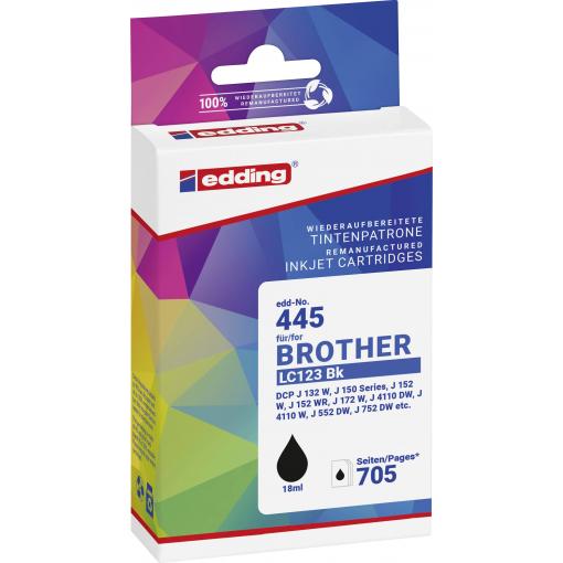Edding Ink náhradní Brother LC-123BK kompatibilní černá EDD-445 18-445-01