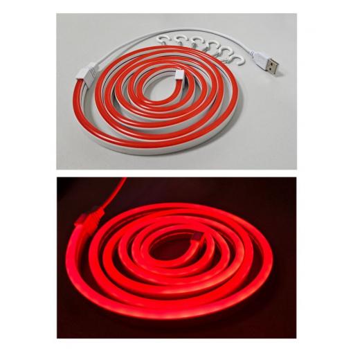 Neonový LED pásek Trixline TR-30N, červený, 1,8 m, IP65, USB