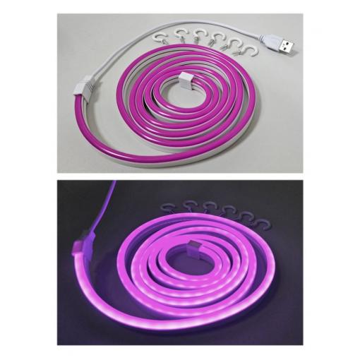 Flexibilní neonový LED pásek TR-30N, fialový, 1,8 m, IP65, USB