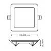 Podhledové LED světlo 18 W, 220×220 mm, dřevo, vestavné, TRIXLINE