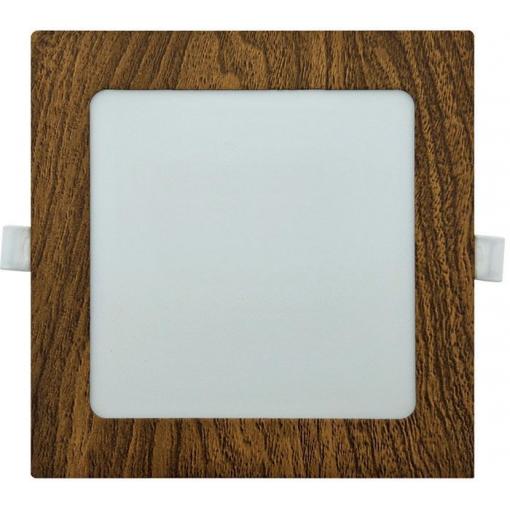Podhledové LED světlo TRIXLINE 12 W, 168×168 mm, dřevo, vestavné