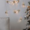 Solight LED vánoční řetěz rolničky, 10x LED, zlatá, 1,5m, 2x AA - 1V272