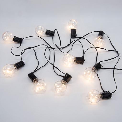 Solight venkovní řetěz s dekorativním LED žárovkami, 10x micro LED, žárovka, 3m, 3xAA - 1V270