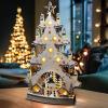 Solight LED dřevěný vánoční stromek s dekoracemi, 23x LED, přírodní barva, 64cm, 2x AA - 1V282