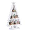 Solight LED dřevěný vánoční stromek s dekoracemi, 13x LED, bílá, 53cm, 2x AA - 1V283