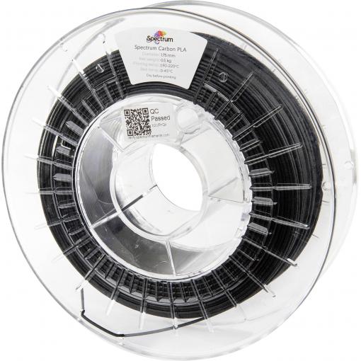 Spectrum Filaments 80465 PLA Carbon vlákno pro 3D tiskárny PLA-CF Vyztuženo uhlíkovými vlákny, Matná 1.75 mm 500 g černá 1 ks