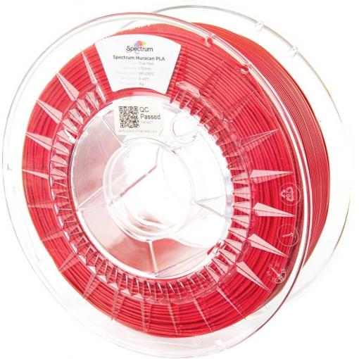 Spectrum Filaments 80931 Huracan PLA TRUE RED vlákno pro 3D tiskárny PLA plast Filament pro vysokorychlostní 3D tisk, Zvýšená extruzní rychlost 1.75 mm 1000 g