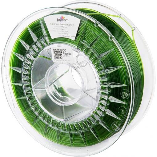 Spectrum Filaments 80735 Premium PCTG vlákno pro 3D tiskárny PCTG chemicky odolné, Bez zápachu 1.75 mm 1000 g Průsvitná zelená, zelená 1 ks