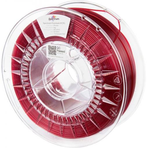 Spectrum Filaments 80738 Premium PCTG vlákno pro 3D tiskárny PCTG chemicky odolné, Bez zápachu 1.75 mm 1000 g Průsvitná červená, červená 1 ks