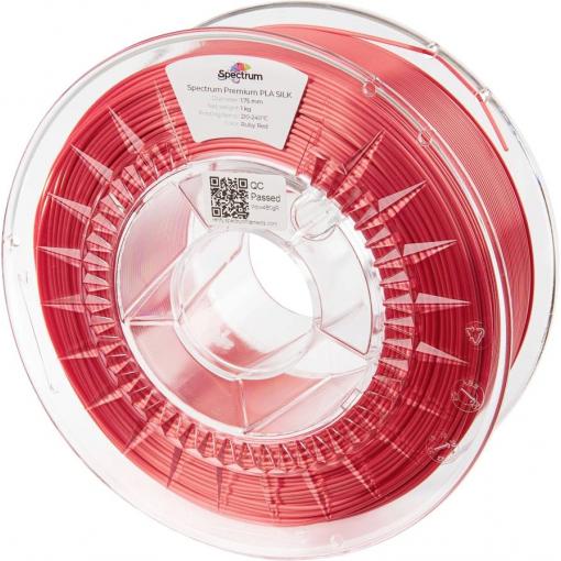 Spectrum Filaments 80443 PLA SILK vlákno pro 3D tiskárny PLA hedvábí Hedvábně lesklé 1.75 mm 1000 g Rubínová červená, červená 1 ks