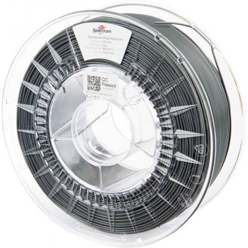 Spectrum Filaments 80045 PLA Premium vlákno pro 3D tiskárny PLA plast 1.75 mm 1000 g tmavě šedá, tmavě šedá , šedá 1 ks