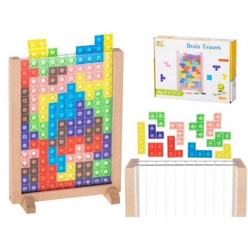 Tetris logická hra, 42 bloků, deska 24 × 18 cm