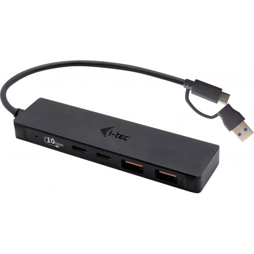 i-tec C31HUBMETAL2A2C USB Hub 2 + 2 port USB-A, USB-C® USB 3.2 Gen2 10 GBit/s s konektorem USB C černá I-TEC USB-C Metal HUB 2xUSB 3.0 2xUSB-C