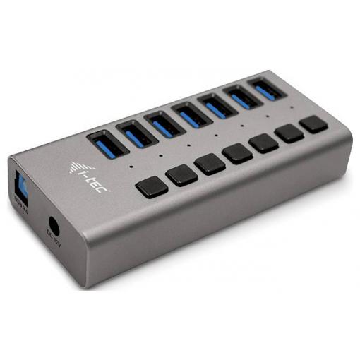 i-tec U3CHARGEHUB7 USB Hub 7 portů USB-A USB 3.0 5 GBit/s šedá I-TEC USB 3.0 Charging HUB 7 Port