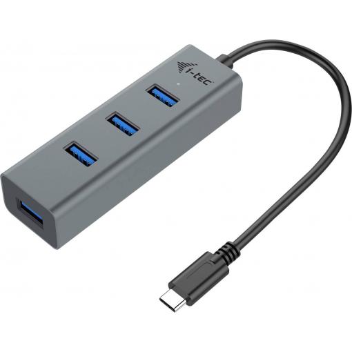 i-tec C31HUBMETAL403 USB Hub 4 porty USB-A USB 3.2 Gen1 5 GBit/s šedá I-TEC USB C Metal HUB 4 Port passive