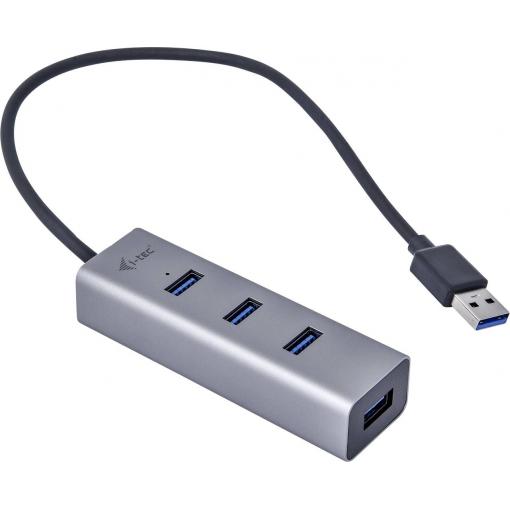 i-tec U3HUBMETAL403 USB Hub 4 porty USB-A USB 3.0 5 GBit/s šedá I-TEC USB 3.0 Metal HUB 4 port Passive