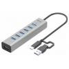 i-tec C31HUBMETAL703 USB Hub 7 portů USB-A USB 3.2 Gen1 5 GBit/s s konektorem USB C šedá I-TEC USB-C Charging Metal HUB 7 Port