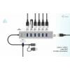 i-tec C31HUBMETAL703 USB Hub 7 portů USB-A USB 3.2 Gen1 5 GBit/s s konektorem USB C šedá I-TEC USB-C Charging Metal HUB 7 Port