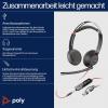 HP Poly Headset Blackwire C5220 Stereo USB- Headset otevřená (On Ear) stereo černá Potlačení hluku Počítače