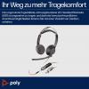 HP Poly Headset Blackwire C5220 Stereo USB- Headset otevřená (On Ear) stereo černá Potlačení hluku Počítače