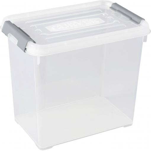 Curver 243859 Úložný box, HANDY, stohovatelné, (d x š x v) 294 x 194 x 254 mm, transparentní, stříbrná, 1 ks