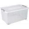 Curver 243857 Úložný box, HANDY, stohovatelné, (d x š x v) 800 x 500 x 390 mm, transparentní, stříbrná, 1 ks