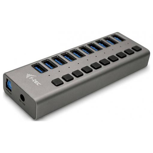 i-tec U3CHARGEHUB10 USB Hub 10 portů USB-A USB 3.0 5 GBit/s šedá I-TEC USB 3.0 Charging HUB 10 Port