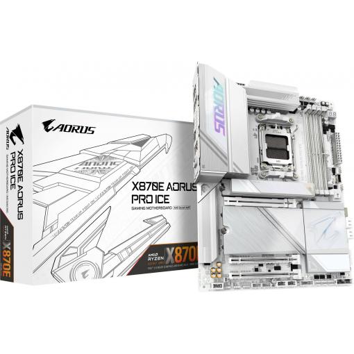 Gigabyte X870E AORUS PRO ICE AM5 ATX MB Základní deska Socket (PC) AMD AM5 Tvarový faktor ATX Čipová sada základní desky AMD® X870