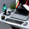 Satechi Slim X3 Bluetooth® klávesnice švýcarská, QWERTZ antracitová tlačítka multimédií, s číselnou klávesnicí, s podsvícením