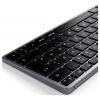 Satechi Slim X1 Mini Bluetooth® klávesnice německá, QWERTZ antracitová tlačítka multimédií, s podsvícením