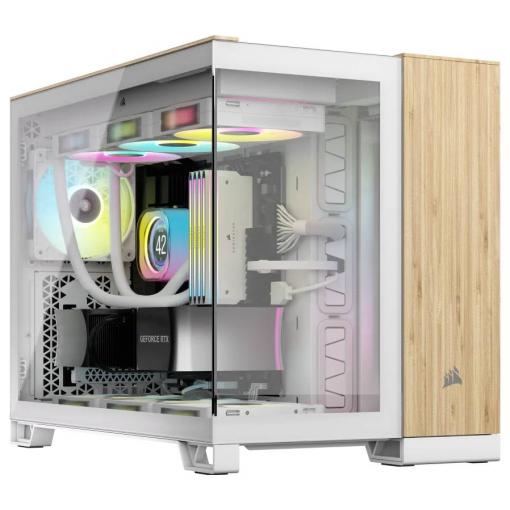 Corsair CC-9011288-WW midi tower PC skříň bambusová, bílá